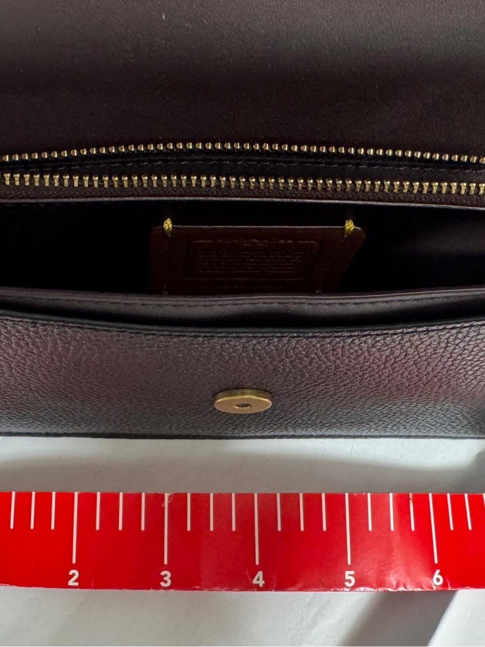 Coach Brown Pebbled Leather Crossbody with Gold 'C' Hardware - Picture 4 of 8